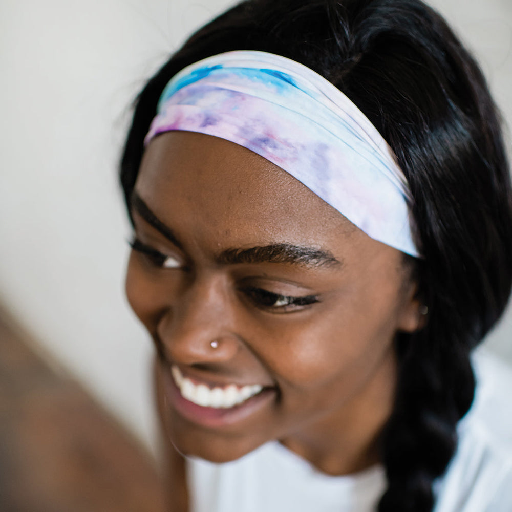Non Slip Cloth Comfort Soft Workout Women Headbands 4 Inch One Size #multi_watercolor_splash